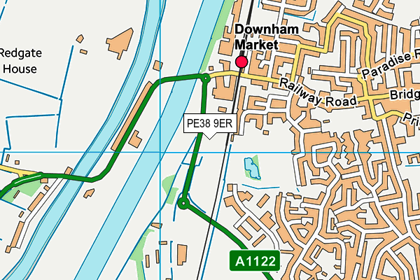 PE38 9ER map - OS VectorMap District (Ordnance Survey)