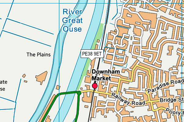 PE38 9ET map - OS VectorMap District (Ordnance Survey)