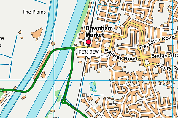 PE38 9EW map - OS VectorMap District (Ordnance Survey)