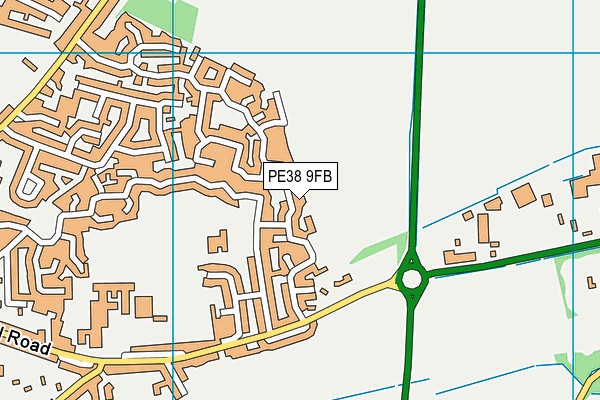 PE38 9FB map - OS VectorMap District (Ordnance Survey)