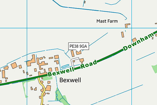 PE38 9GA map - OS VectorMap District (Ordnance Survey)