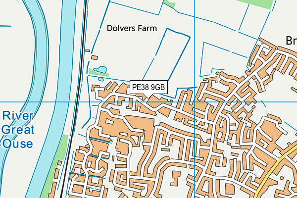 PE38 9GB map - OS VectorMap District (Ordnance Survey)