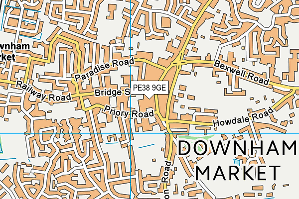 PE38 9GE map - OS VectorMap District (Ordnance Survey)