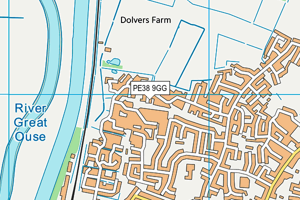 PE38 9GG map - OS VectorMap District (Ordnance Survey)