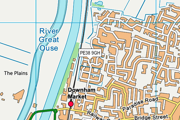 PE38 9GH map - OS VectorMap District (Ordnance Survey)