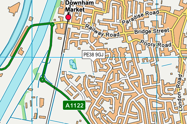 PE38 9GJ map - OS VectorMap District (Ordnance Survey)