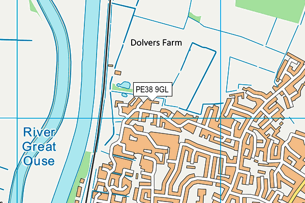 PE38 9GL map - OS VectorMap District (Ordnance Survey)