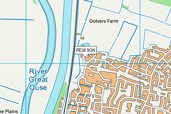 PE38 9GN map - OS VectorMap District (Ordnance Survey)