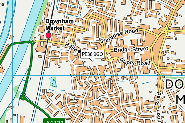 PE38 9GQ map - OS VectorMap District (Ordnance Survey)