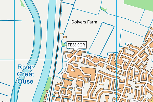 PE38 9GR map - OS VectorMap District (Ordnance Survey)