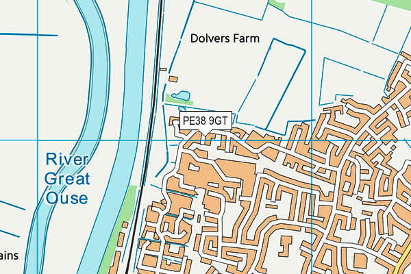 PE38 9GT map - OS VectorMap District (Ordnance Survey)