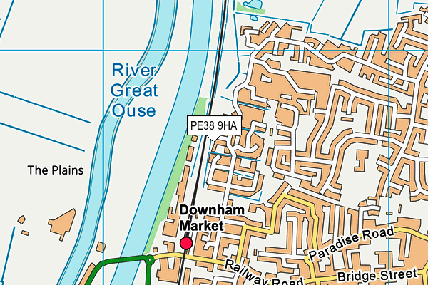 PE38 9HA map - OS VectorMap District (Ordnance Survey)