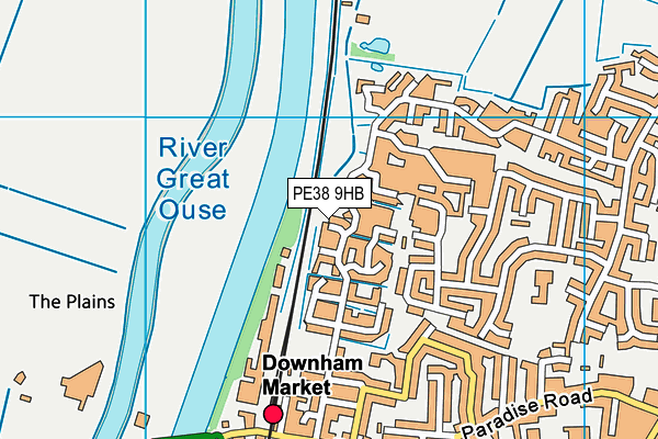 PE38 9HB map - OS VectorMap District (Ordnance Survey)