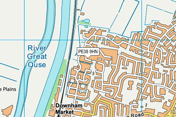 PE38 9HN map - OS VectorMap District (Ordnance Survey)