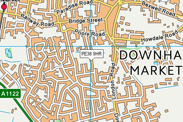 PE38 9HR map - OS VectorMap District (Ordnance Survey)