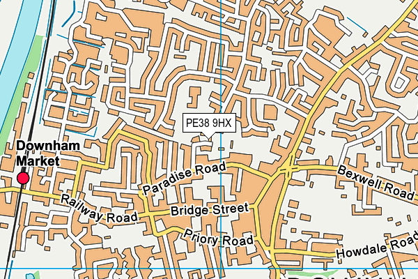 PE38 9HX map - OS VectorMap District (Ordnance Survey)