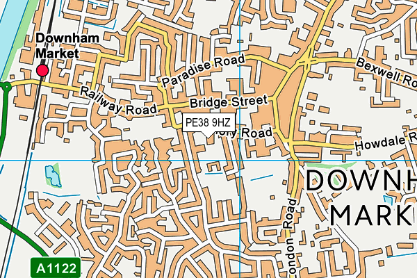 PE38 9HZ map - OS VectorMap District (Ordnance Survey)