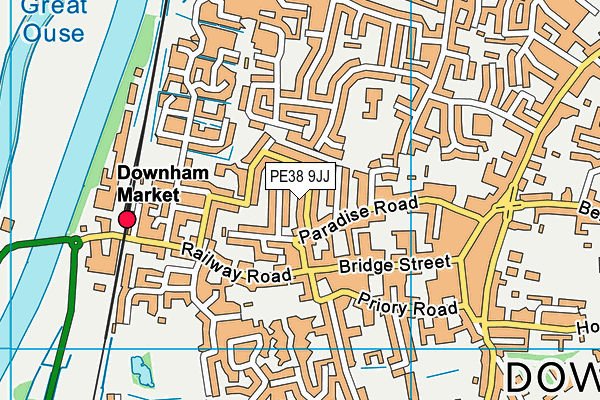 PE38 9JJ map - OS VectorMap District (Ordnance Survey)