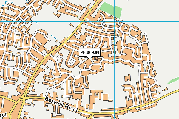 PE38 9JN map - OS VectorMap District (Ordnance Survey)