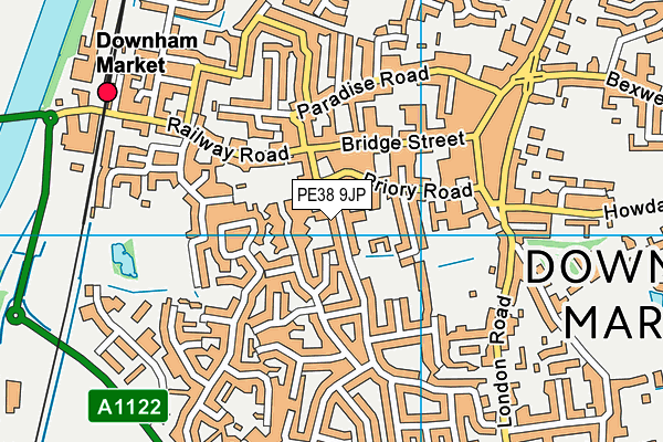 PE38 9JP map - OS VectorMap District (Ordnance Survey)