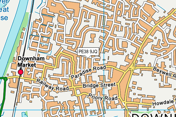 PE38 9JQ map - OS VectorMap District (Ordnance Survey)