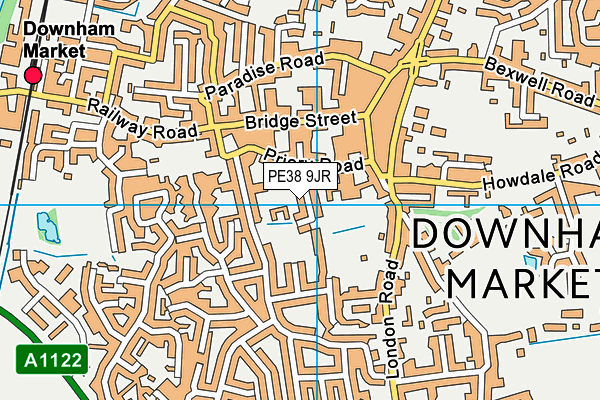 PE38 9JR map - OS VectorMap District (Ordnance Survey)