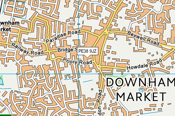 PE38 9JZ map - OS VectorMap District (Ordnance Survey)