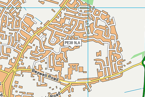 PE38 9LA map - OS VectorMap District (Ordnance Survey)