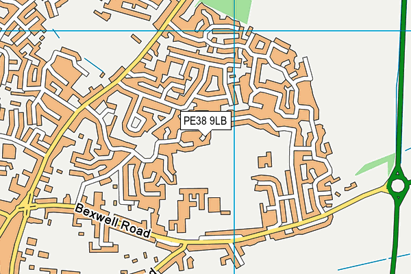 PE38 9LB map - OS VectorMap District (Ordnance Survey)