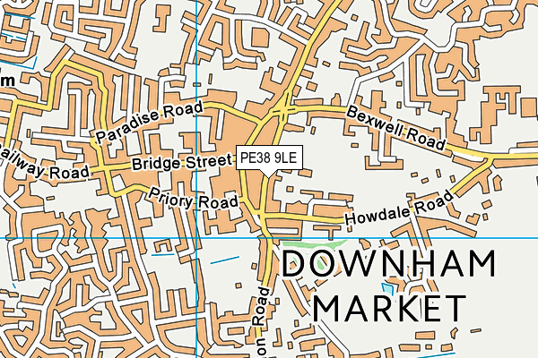 PE38 9LE map - OS VectorMap District (Ordnance Survey)