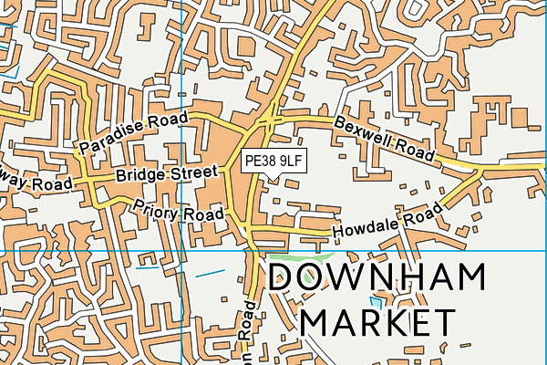 PE38 9LF map - OS VectorMap District (Ordnance Survey)