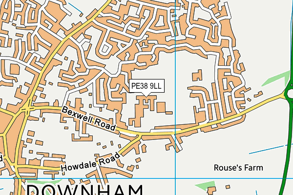 Downham Market Leisure Centre map (PE38 9LL) - OS VectorMap District (Ordnance Survey)