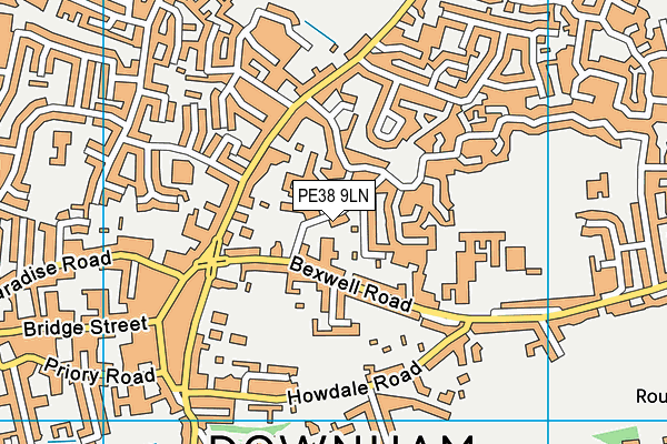 PE38 9LN map - OS VectorMap District (Ordnance Survey)