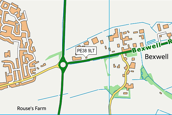 PE38 9LT map - OS VectorMap District (Ordnance Survey)