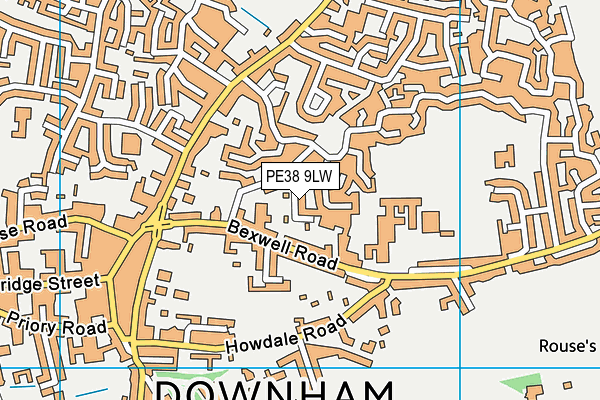 PE38 9LW map - OS VectorMap District (Ordnance Survey)