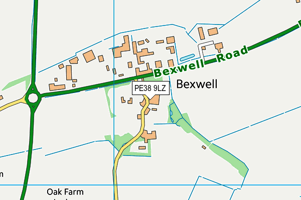 PE38 9LZ map - OS VectorMap District (Ordnance Survey)