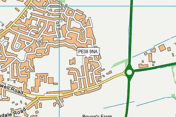PE38 9NA map - OS VectorMap District (Ordnance Survey)
