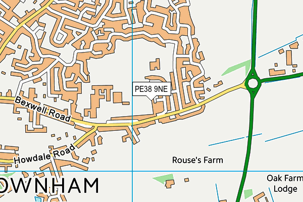 PE38 9NE map - OS VectorMap District (Ordnance Survey)