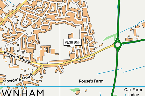 PE38 9NF map - OS VectorMap District (Ordnance Survey)