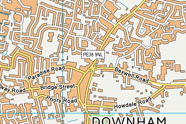 PE38 9NL map - OS VectorMap District (Ordnance Survey)