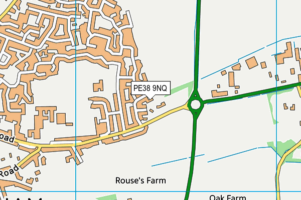 PE38 9NQ map - OS VectorMap District (Ordnance Survey)