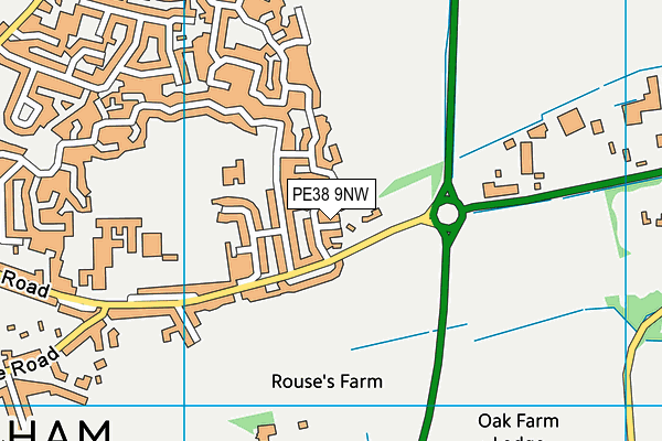 PE38 9NW map - OS VectorMap District (Ordnance Survey)