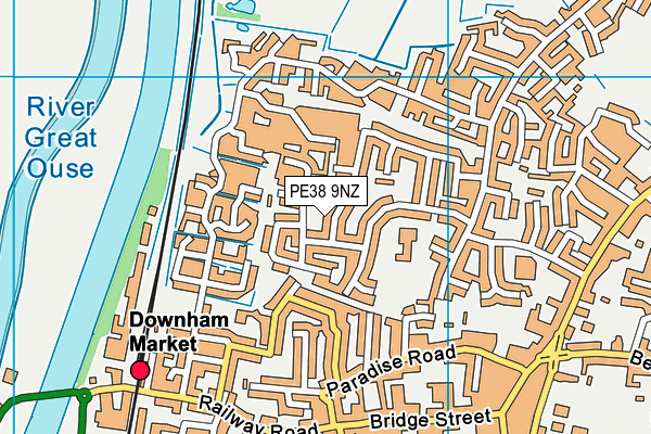 PE38 9NZ map - OS VectorMap District (Ordnance Survey)