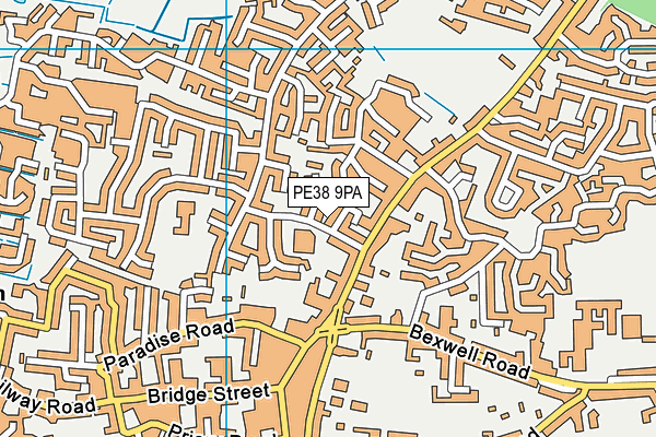 PE38 9PA map - OS VectorMap District (Ordnance Survey)