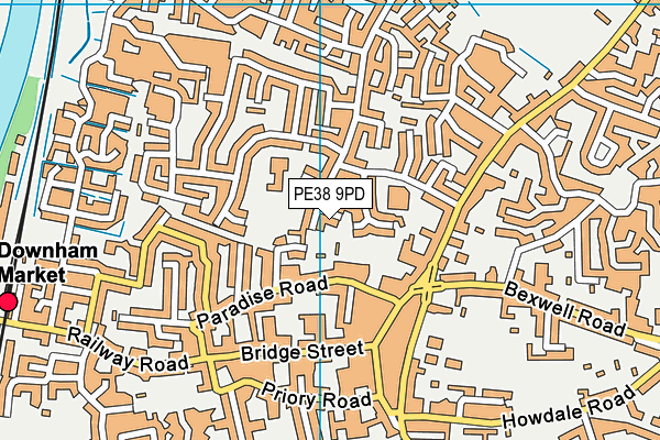 PE38 9PD map - OS VectorMap District (Ordnance Survey)