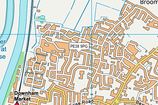 PE38 9PG map - OS VectorMap District (Ordnance Survey)
