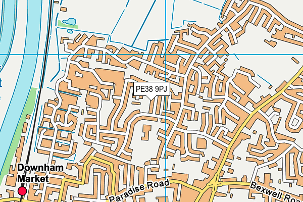 PE38 9PJ map - OS VectorMap District (Ordnance Survey)