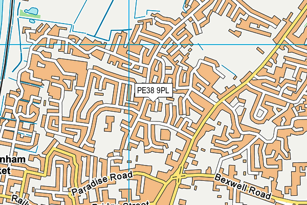 PE38 9PL map - OS VectorMap District (Ordnance Survey)