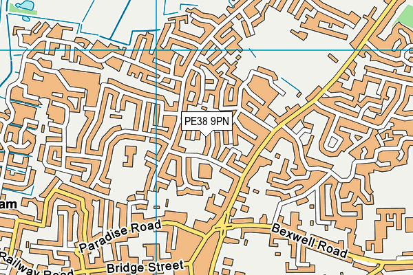 PE38 9PN map - OS VectorMap District (Ordnance Survey)