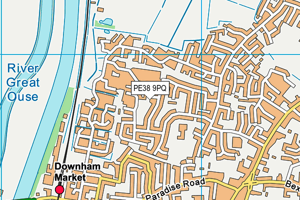 PE38 9PQ map - OS VectorMap District (Ordnance Survey)